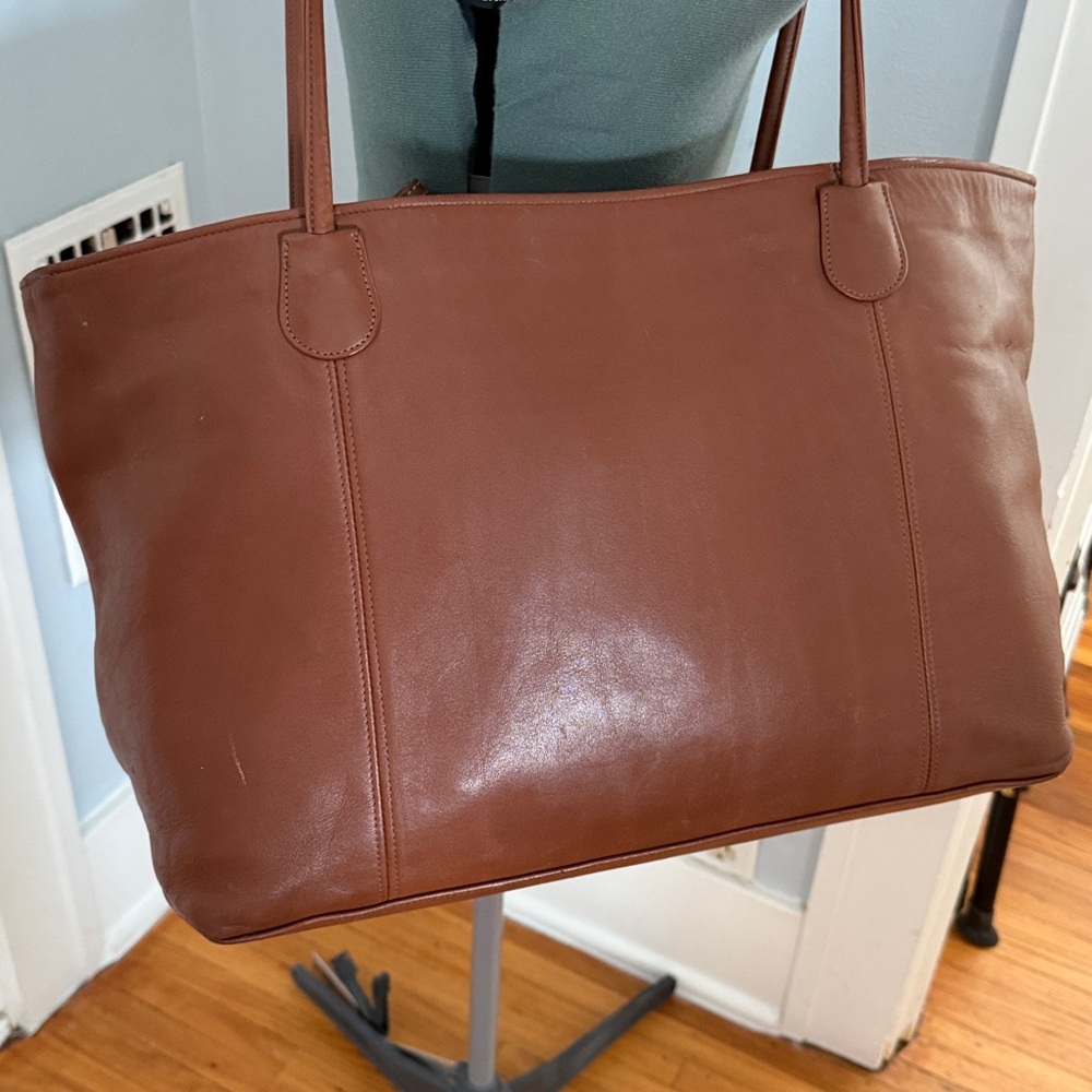 Vintage Coach ‘06 Carryall Tote Toffee Leather Bag & Gold Grommet Snap Wallet - Picture 6 of 16